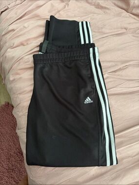 adidas Black Jogger Pants with White Three-Stripes